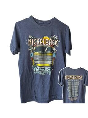 Nickelback Shirt Small S Blue Tour 2023 Concert Band Graphic Tee Rock Grunge Alt